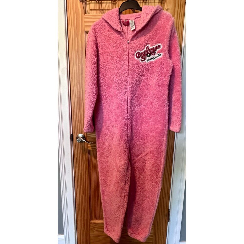 A Christmas Story Deranged Easter Bunny Pink Nightmare Onesie - Size Small